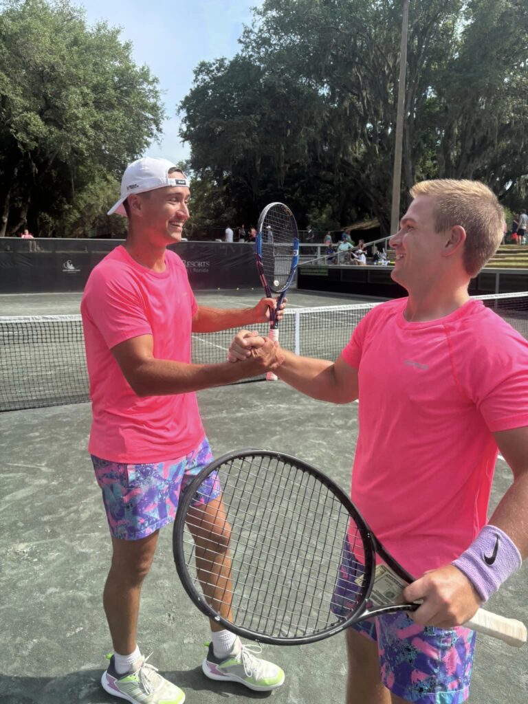Men playing tennis at Amelia Island Florida. 